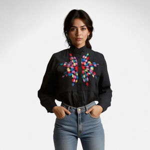 Southwest Canyon Vintage 1993 Embroidered Southwestern Button Up